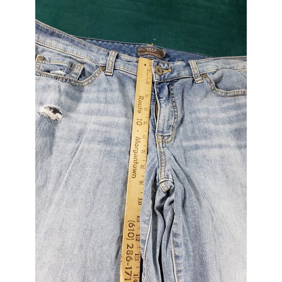 Torrid Jeans Sz 10 Womens Blue Stretch Pants Mid Rise Ladies Crop Boyfriend - Picture 7 of 12